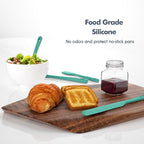 ChefAide 5 Pieces Silicone Spatula Set, Food Grade Rubber Spatula, Upgrade Strong Handle with Ergonomic Grip, Heat Resistant Up to 600°F for Nonstick Cookware, Cooking