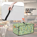 St. Patrick's Day Gnome Print Toaster Oven Cover, Clover Beer Pattern Anti Scratch Microwave Cover for Kitchen Countertop Appliance Dust Protector Decorative Oven Accessories, Green, S