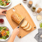Cutting Boards for Kitchen Dishwasher Safe Eco-Friendly Composite Cutting Board Set of 2, Reversible Chopping Board with Handles & Juice Grooves, Small & Large Cutting Board for Countertop