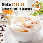 Nahida Granite Green Milk Frother Wand for Coffee, Frother Handheld Rechargeable Electric Whisk with 3 Heads 3 Speeds Drink Mixer Coffee Frother Foam Maker For Latte, Cappuccino, Hot Chocolate, Egg