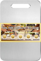100% Pure Titanium Cutting Board, Titanium Cutting Boards for Kitchen Dishwasher Safe, Food-Grade Metal Meat Chopping Board Mat for Cooking Tasks and Outdoor Charcuterie Party (L, 13.6”×9.3”)