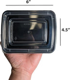 Tiya Meal Prep Containers with Lids - 150 Pack 12 oz BPA-Free Plastic Food Storage Containers Leak-Proof, Microwave, Dishwasher & Freezer Safe Reusable To-Go Boxes for Portion Control & Catering