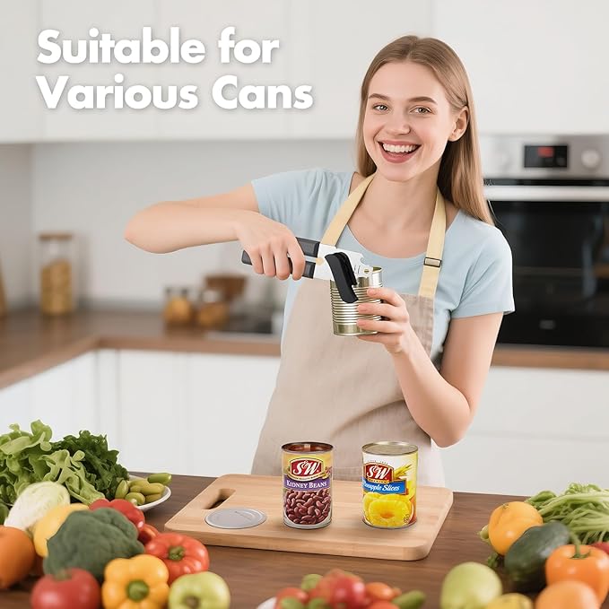 Can Opener Manual, COKORA Can Openers Hand Held with Comfort Anti-Slip Handles, Heavy Duty Stainless Steel Can Opener Smooth Edge and Bottle Openers, Easy Turn Can Openers for Seniors, Kitchen, Gray