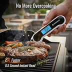 0.5 Sec Instant Read Meat Thermometer Digital with ±0.5℉ Precision, Food Thermometer for Cooking Kitchen Gadgets, Oven Grill Candy BBQ Essentials Accessories, Gifts for Him Dad Men Birthday, White