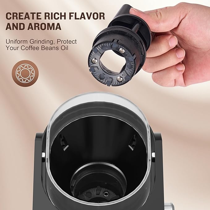 AYCHIRO Burr Coffee Grinder, Adjustable Coffee Bean Grinder Electric with 14 Grinding Settings,2-12 Cups for Espresso, Drip Coffee and French Press