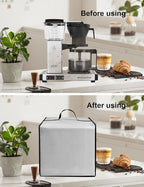 Coffee Maker Cover for Technivorm Moccamaster 53930 KBGV 10-Cup Coffee Machine 40OZ Heavy Duty Thickened Waterproof Protective Nylon Case,Black (Silver)