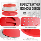 2 in 1, Aidacom Microwave Splatter Cover for Food & Silicone Microwave Mat, Mat as Bowl Holder, Trivet, Pot Holders, Drying, Baking, Utensils Rest for Kitchen Counter, Dishwasher Safe, Red