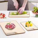 4 Piece Plastic Cutting Board Set for Kitchen Dishwasher Safe,Food Safety, Non-Slip Design, Ideal for Meat and Vegetable Prep