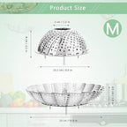 Buylorco Stainless Steel Folding Vegetable Steamer Insert for Veggie & Seafood Cooking (fits pots 6" to 10")