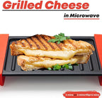 Maconee Microwave Sandwich maker | Microwave Grill Cheese Maker | Microwave Crisper Toaster Cookware | Panini Press | Cooking Fast and Dishwasher Safe Orange