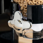 Honey-Can-Do Zevro Essential Dual-Control Dry Food Dispenser – Effortless & Organized Storage for Cereal, Dog Food, or Snack Dispenser for All Kinds of Treats, 17.5 oz Each Capacity, Black/Chrome