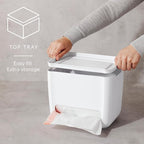 YouCopia SinkSuite Trash Bag Dispenser, Standing Garbage Bag Organizer with Removable Lid and Cradle for Storage, Speckled White