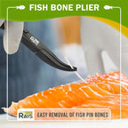 Fish Bone Pliers/Tweezers – Ergonomic Non-Slip Grip, Food-Grade Stainless Steel Deboner | Pin Bone Remover for Salmon, Trout & All Fish