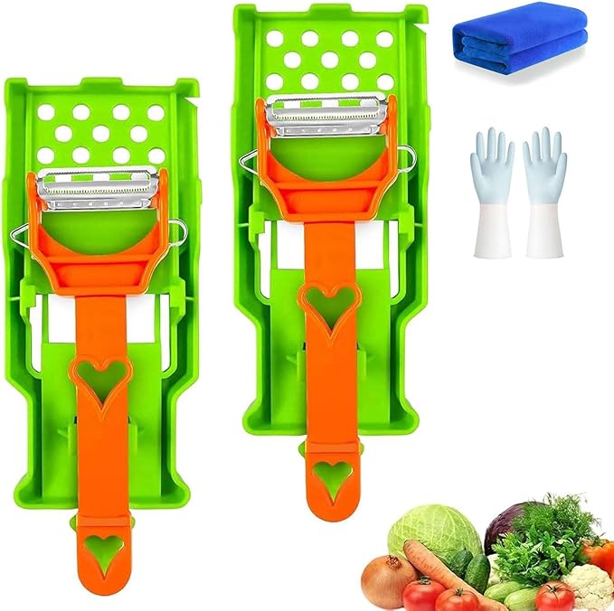 Pelador Multifuncional 2-En-1, Multi Cutter and Julienne Set with Grating Plate, Multifunctional Kitchenware Set, For Fruits and Vegetables (2pcs)