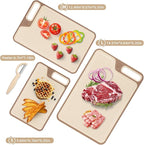 4 Piece Plastic Cutting Board Set for Kitchen Dishwasher Safe,Food Safety, Non-Slip Design, Ideal for Meat and Vegetable Prep