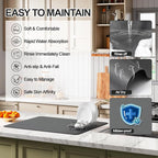 Ecotrim - Dish Drying Mat for Kitchen Counter | Coffee Bar Mat for Countertops | Heat Resistant Drainer Mat with Non-slip Rubber Backed | Hide Stain Kitchen Absorbent Draining Mat | Dark Grey 16"x20"