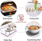 Silicone Pastrty Mat for Dough Rolling, Extra Thick Silicone Baking Mat, Fondant Mat for Making Cookies Macarons Bread Pizza Oven Mat, Silicone Mat for Baking Purple 26X16INCH