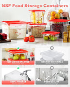 12 Quarts Sous Vide Container: 8 PCS Commercial Food Storage Containers with Lids - Clear Food Container with Scales Handles for Home Restaurant Kitchen Storage Pizza Bread N3