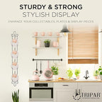 Tripar Augusta 4-Tier Vertical Black Cup and Saucer Plate Rack for Collectible Plates, Plaques, Dishes, & China