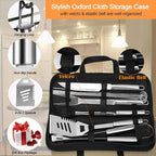 Brinman BBQ Tools & Grill Set, 19PCS Stainless Steel Grilling Accessories Kit in Case, Grill Utensil Set,Grill Sets for Men with Spatula, BBQ Gifts for Men, Women, Dad,Grills Tools.