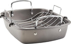 Circulon Nonstick Roasting Pan/Roaster with Rack - 17 Inch x 13 Inch,Gray,(Pack of 3)