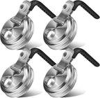 Mason Jar Pour Spout Lid Stainless Steel with Handle, Wide Mouth Pour Spout Flip Cap Lids for Mason Jars, Anticracking Leak Proof Seal Cover Airtight for Drinking Salad Dressing & Food Storing(4PCS)