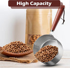 1 Cup Dog Food Scoop 304 Stainless Steel Dog Food Measuring Cups Metal Pet Scooper with Inner Precision Scale Measurement for Dogs, Cats, Birds & Rabbits (1 cup)