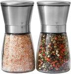Salt and Pepper Grinder Set – Manual Salt Grinder and Pepper Mill for Black Pepper, Sea Salt – Refillable, Easy-to-Use Salt & Pepper Mill Set