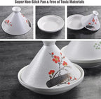 Japanese Cuisine Tangine Ceramic Tagine Pot Hotels Restaurants Hand-Painted Tajine with Lid Stew for Dishwasher Oven