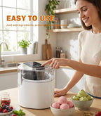 Ice Cream Maker Machine, 1.52 Quarts Ice Cream, Sorbet and Frozen Yogurt Machine, 1.52-Qt Insulated Freezer Bowl, LCD Screen and Timer, Quick Results, Easy to Operate and Clean