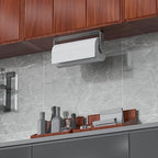 Mbillion Kitchen Paper Towel Holder Under Cabinet Wall Mount and Self-Adhesive Paper Towel Rack Premium Grade SUS304 Stainless Steel Brushed Silver, 2 Pack