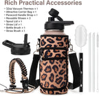 DYSANKY Insulated Water Bottle | Thickened Stainless Steel Vacuum Metal | Portable Sports Water Jug for Gym and Hiking with Straw, Carrier Bag, Handle Strap | BPA-Free 32 oz