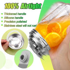 Palksky Mason Jar Pour Spout Lid Stainless Steel, Wide Mouth Pour Spout Flip Cap Lids for Mason Jars, anticracking Leak Proof Seal Cover Airtight for Drinking Salad Dressing & Food Storing(2PCS)