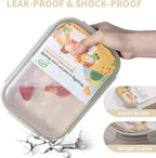 MISS BIG® Bento Box,Bento Box Adult,Lunch Box,Leak Proof Lunch Containers,No BPAs and No Chemical Dyes Bento Lunch Box,Dishwasher and Microwave Safe Lunch Containers for Adults(1900ml White)
