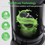 Juicer Machines, Cold Press Juicer with 4.3" Large Feed Chute Fit Whole Fruit and Vegetable, Masticating Machine with Juice Recipe, Self Feeding Effortless for Batch Juicing,Easy to Clean,Black