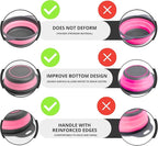 Pink Round Silicone Colander Collapsible – Foldable Kitchen Strainer Small Collapsible Colander Pink with Plastic Handles for Draining Vegetable and Fruit Round Silicone Kitchen Strainer for Pasta