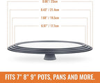 Universal Lids for Pots, Pans and Skillets, 7", 8" and 9" Pan Lid, Tempered Glass Pot Lid with Silicone Rim Heat Resistant, Replacement Pan Cover for Frying, Cookware & Bakeware Lids, Grey