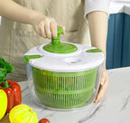 Large 5 Qt Salad Spinner - Lettuce Spinner, Fruit Washer & Vegetable Dryer with Colander & Drain Bowl, Wash Quick and Easy Green Salads, BPA Free