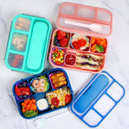 MaMix Bento Box Adult Lunch Box, Lunch Box Kids, Lunch Containers for Adults/Kids/Students,1300ML-4 Compartment Bento Box (bright blue)