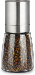 Gulex® Pepper Grinder Pepper Mill, Salt Grinder Refillable,(Single Package) Adjustable Coarseness Black Pepper Grinder, Stainless Steel Sea Salt Shaker with Ceramic Rotor (1 pack) (1 Pack Model 2)