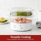 Vegetable Steamer Rice Cooker- 6.3 Quart Electric Steam Appliance with Timer for Healthy Fish, Eggs, Vegetables, Rice, Baby Food by Classic Cuisine, 11"D x 11"W x 12.25"H