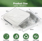 Thickened 20 Pack Heavy Duty Aluminum Pans with Lids, 8x8 Square Disposable Aluminum Baking Pans, Small Foil Pans with lids for Cooking, Meal Prep, Catering, Events, Carton Packaging