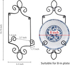 MyGift Wall-Mounted Vertical Single Plate Holder Rack with Vintage Black Metal Decorative Scrollwork Design, Holds Plates Up To 8 Inches