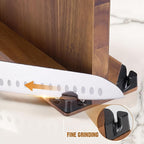 ENOKING 15.2" Extra Large Magnetic Knife Block with Dual Sharpeners, Acacia Wood Knife Holder & Display Stand with Strong Magnets