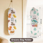 2Pcs Cat Plastic Bag Holder for Kitchen Essentials, Reusable Hanging Grocery Bag Organizer, Washable Large Grocery Trash Bags Storage Dispenser