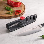 Cangshan 1026108 3-Stage Adjustable 14-24 Degree Professional Knife + Scissor Sharpener Black