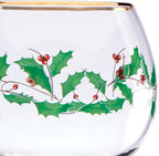 Lenox Drinkware, Holiday 4-Piece Wine Balloon Glass Set, Set Of 4, 14 Fl Oz Capacity, Made From Glass, Festive Red Christmas Design, Hand Wash Only, Christmas Decorations, Winter Decor (4 Piece)