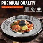 Universal Lid for Pots and Pans Skillets,Pot Lid fit 8.2, 9, 10, 11, 12 and 12.5 Inch Cookware, Large Replacement Frying Pan Cover, Stainless Steel Cast Iron Skillet Lids with Heat Resistant Knob