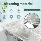 YLT WAX 9x13 Disposable Aluminum Foil Pans 30 Pack, Durable Half Size Deep Extra Heavy Duty Food Containers for Baking, Cooking, Roasting, Heating or Steam Table