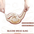 Silicone Bread Sling Oval and Round, 2 PCS Nonstick＆Reusable Bread Baking Mats, Easy-To-Clean Dutch Oven Liners, Sourdough Bread Baking Supplies (Oval and Round, Red)